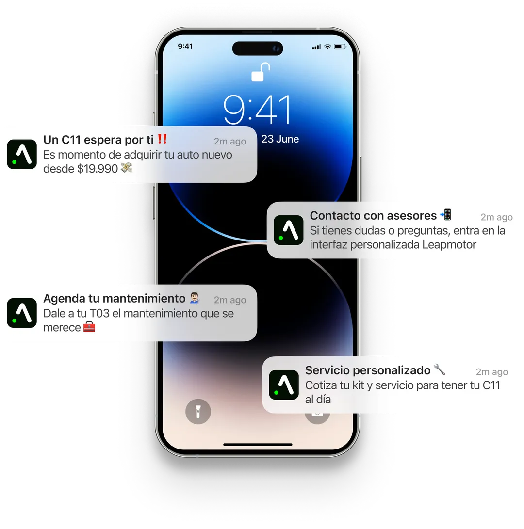 Mockup de notificaciones de la app Autority en un iPhone